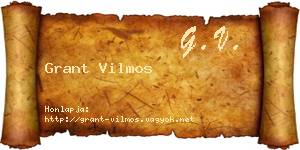Grant Vilmos névjegykártya